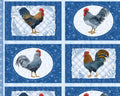 Country Blue - Placemat Rooster PANEL 24 Inches from Wilmington Prints Fabric
