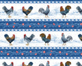 Country Blue - Repeating Stripe Multi from Wilmington Prints Fabric