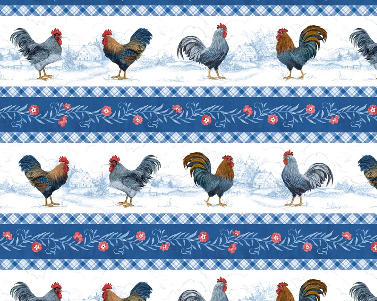 Country Blue - Repeating Stripe Multi from Wilmington Prints Fabric