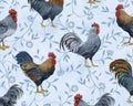 Country Blue - Large Roosters Lt Blue from Wilmington Prints Fabric