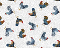 Country Blue - Rooster Toss Gray from Wilmington Prints Fabric