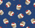 Sweet Cherry - Cupcake Toss Navy Blue from Wilmington Prints Fabric