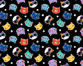 Fe-Line Frisky - Cat Heads Black from Wilmington Prints Fabric