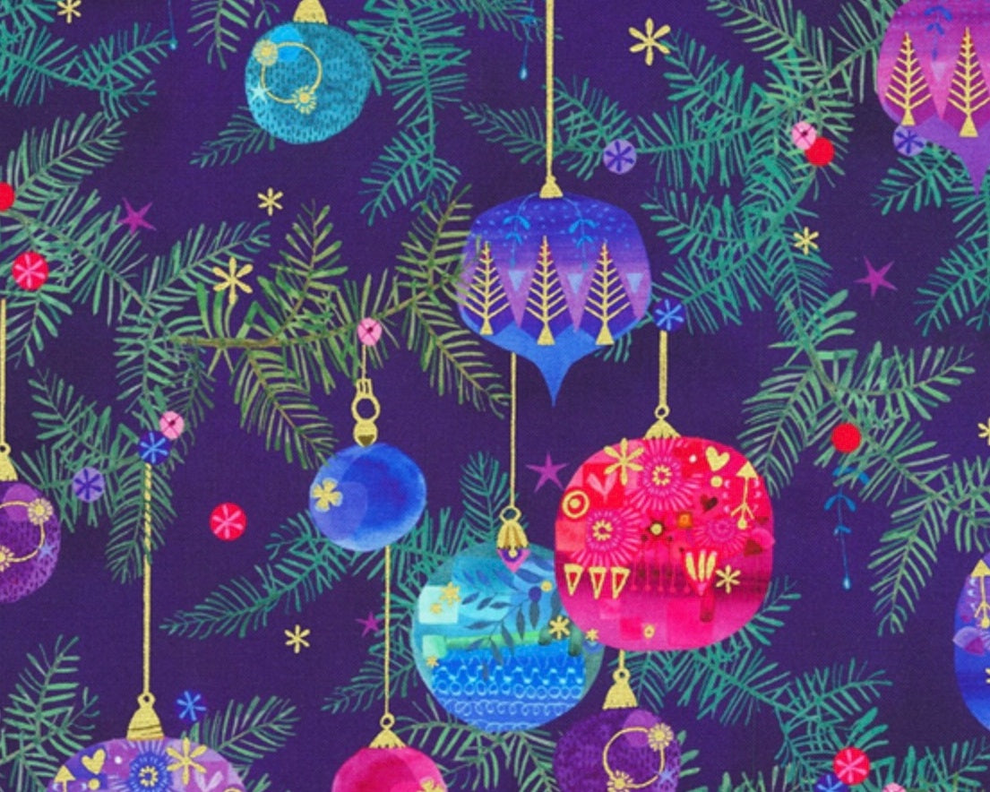 Holy Night - Ornaments Purple Grape from Robert Kaufman Fabrics