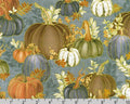 Hello Fall - Pumpkins Field Dusty Blue from Robert Kaufman Fabrics