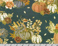 Hello Fall - Pumpkins Floral Ribbon Denim from Robert Kaufman Fabrics
