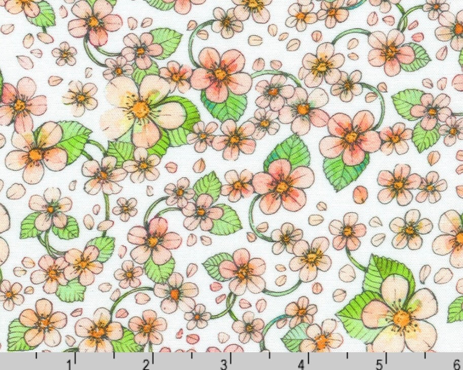 Strawberry Season Wishwell - Strawberry Blossom White from Robert Kaufman Fabrics
