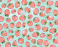 Strawberry Season Wishwell - Strawberries Seafoam from Robert Kaufman Fabrics