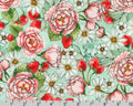 Strawberry Season Wishwell - Strawberries Floral Seafoam from Robert Kaufman Fabrics