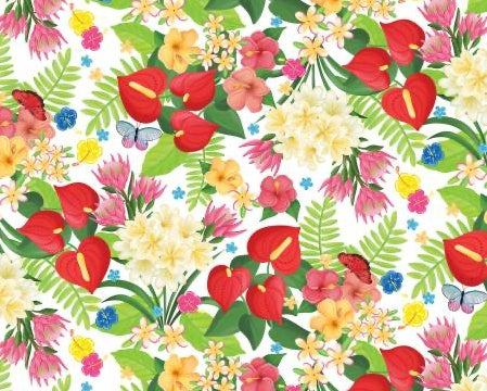 Island Time - Flowers White from Benartex Fabrics
