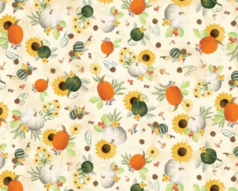 Enchanted Forest - Pumpkin Cream from Benartex Fabrics
