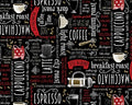 Perfect Brew - Coffee Time Words Black by Andi Metz from Benartex Fabrics