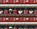 Perfect Brew - Border Stripe Black Red from Benartex Fabrics