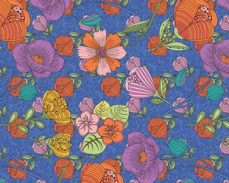 Alluring Peacock - Floral Blue from Benartex Fabrics