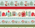 Owl Be Home For Christmas - Tidings Joy Stripe from Benartex Fabrics
