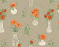 Modern Vintage Treasured - Heirloom Treasures Poppies Taupe from Benartex Fabrics