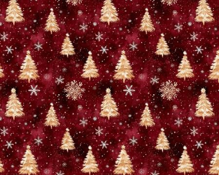 Christmas - Tradition Trees Red from David Textiles Fabrics