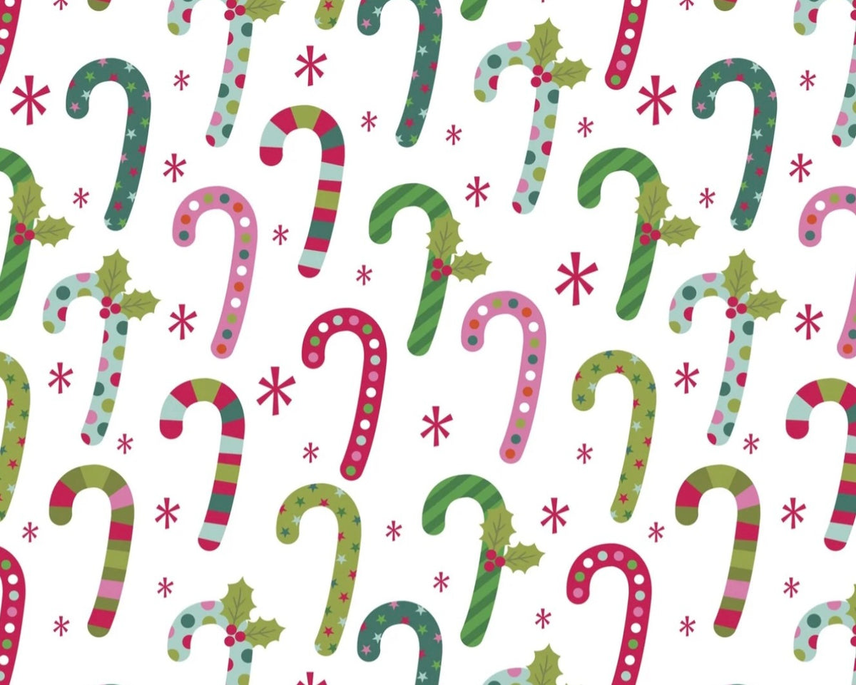 Christmas - Candy Canes White from David Textiles Fabrics