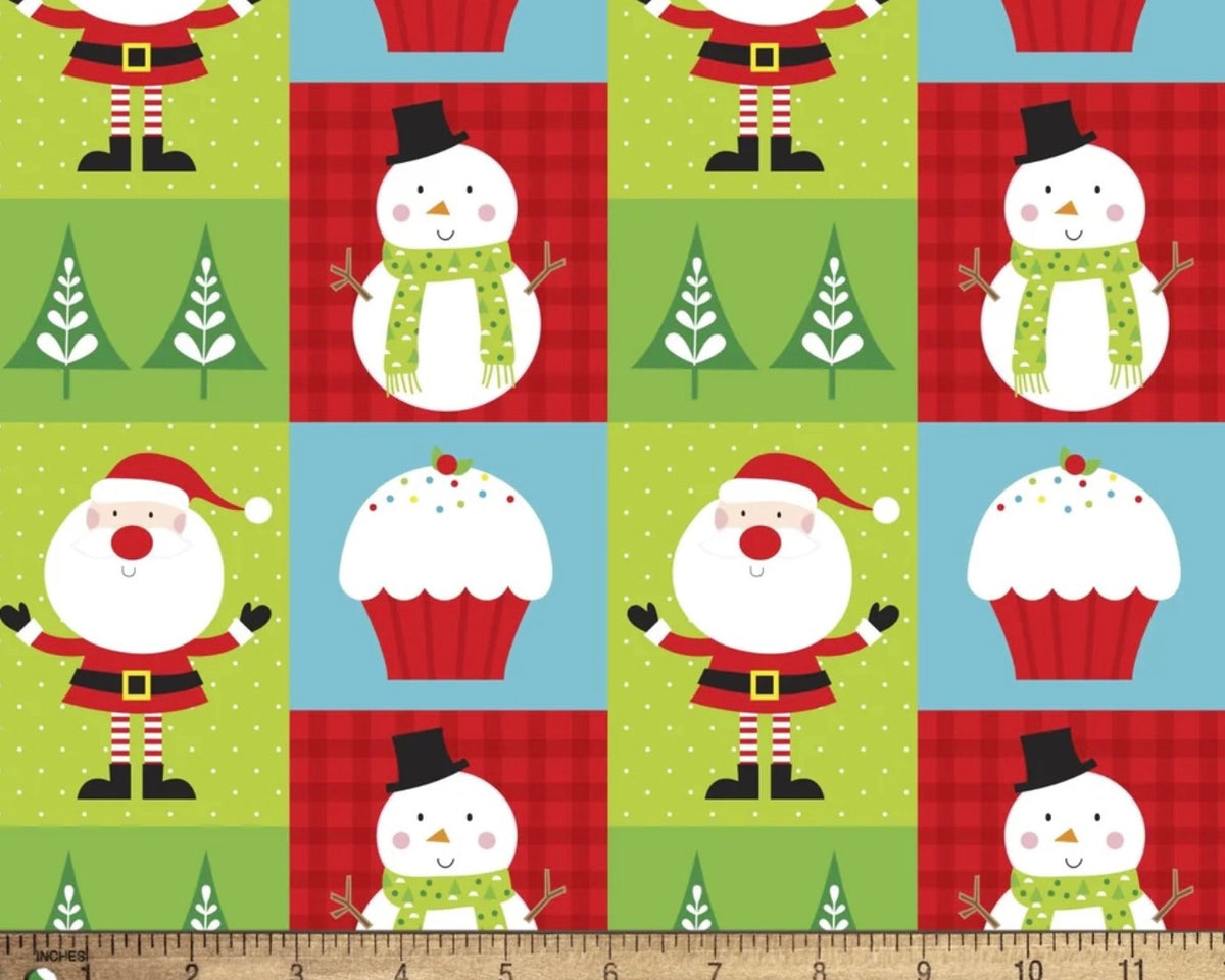 Christmas - Holiday Grid Multi from David Textiles Fabrics