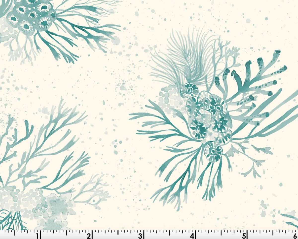 Seascape - Coral Clusters Aqua from Maywood Studio Fabric