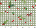 Winter Wreaths - Gingham Greens Green from Maywood Studio Fabric