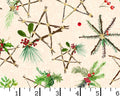 Winter Wreaths - Stars Cream from Maywood Studio Fabric
