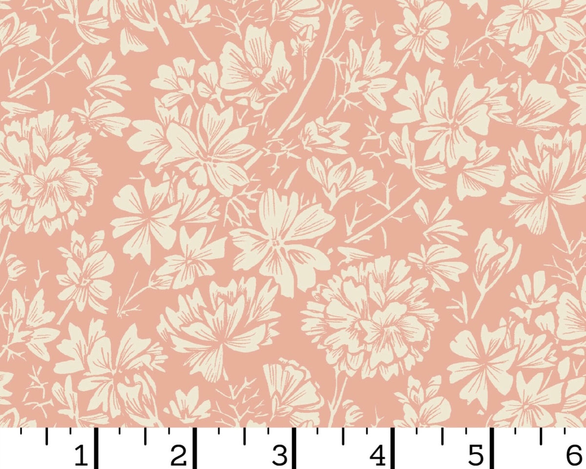 Cottage Flowers - Floral Mallow Pink from Maywood Studio Fabric