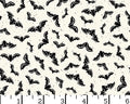 Goth Gardens - Flying Bats White from Maywood Studio Fabric