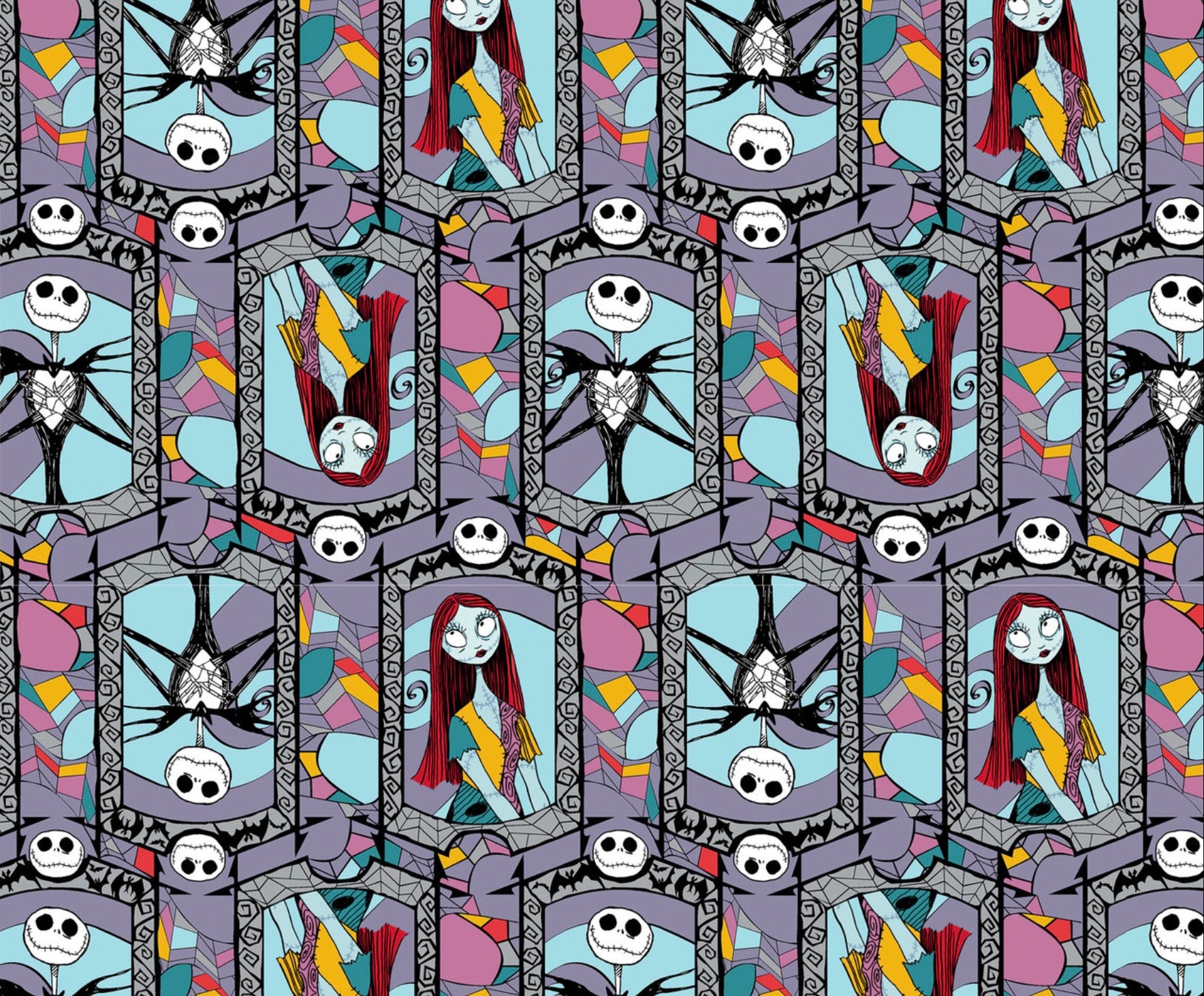 Nightmare Before Christmas - Sally and Jack Stained Glass from Springs Creative Fabric