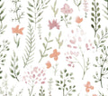 Nursery FLANNEL - Colton Watercolor Floral Sprigs White from Springs Creative Fabric